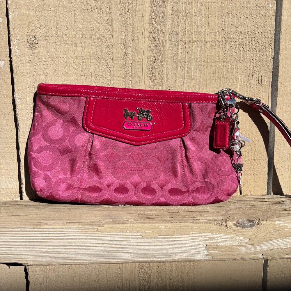 Coach Pink Logo Wristlet/Clutch